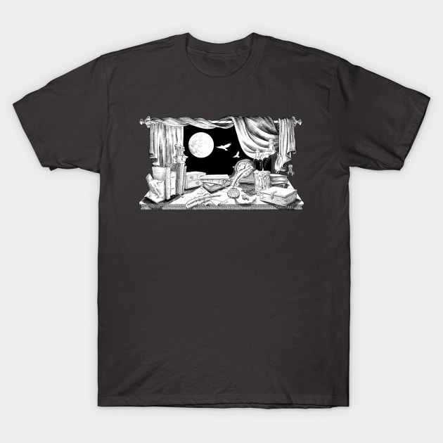 The Raven and the Writing Desk T-Shirt by SuspendedDreams